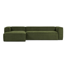 Load image into Gallery viewer, Blok 4-seater left chaise longue sofa in green thick corduroy 330cm FSC Mix Credit - image 3