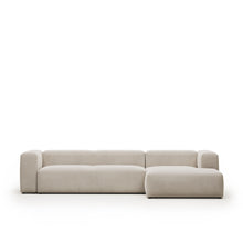 Load image into Gallery viewer, Blok 4-seater beige chenille right chaise longue sofa 330cm FSC Mix Credit - image 2