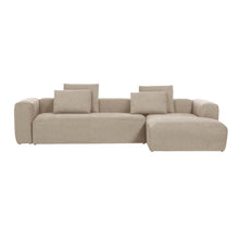 Load image into Gallery viewer, Blok 4-seater beige chenille right chaise longue sofa 330cm FSC Mix Credit - image 6