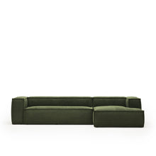 Load image into Gallery viewer, Blok 4-seater right chaise longue sofa in green thick corduroy 330cm FSC Mix Credit - image 2