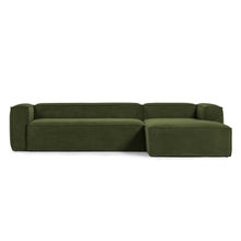 Load image into Gallery viewer, Blok 4-seater right chaise longue sofa in green thick corduroy 330cm FSC Mix Credit - image 3