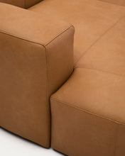 Load image into Gallery viewer, Blok brown leather 4-seater sofa, right chaise longue 330 cm