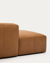 Load image into Gallery viewer, Blok brown leather 4-seater sofa, right chaise longue 330 cm - image 2