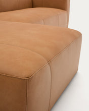 Load image into Gallery viewer, Blok brown leather 4-seater sofa, right chaise longue 330 cm - image 3