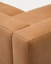Load image into Gallery viewer, Blok brown leather 4-seater sofa, right chaise longue 330 cm - image 4