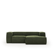 Load image into Gallery viewer, Blok 2-seater right chaise longue sofa in green thick corduroy 240cm FSC Mix Credit - image 2