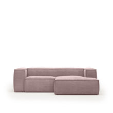 Load image into Gallery viewer, Blok 2 seater sofa with right side chaise longue in pink wide seam corduroy, 240 cm - image 2
