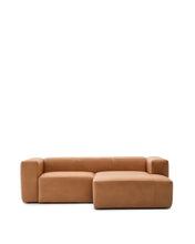 Load image into Gallery viewer, Blok brown leather 2-seater sofa, right chaise longue 240 cm - image 2