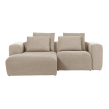 Load image into Gallery viewer, Blok 2-seater beige chenille left chaise longue sofa 240cm FSC Mix Credit - image 6