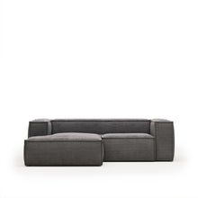 Load image into Gallery viewer, Blok 2-seater left chaise longue sofa in grey thick corduroy 240cm FSC Mix Credit - image 2