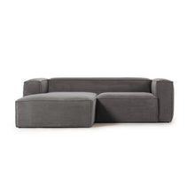 Load image into Gallery viewer, Blok 2-seater left chaise longue sofa in grey thick corduroy 240cm FSC Mix Credit - image 3