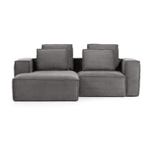 Load image into Gallery viewer, Blok 2-seater left chaise longue sofa in grey thick corduroy 240cm FSC Mix Credit - image 6