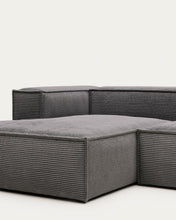 Load image into Gallery viewer, Blok 2-seater left chaise longue sofa in grey thick corduroy 240cm FSC Mix Credit - image 8