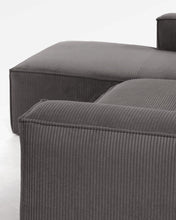 Load image into Gallery viewer, Blok 2-seater left chaise longue sofa in grey thick corduroy 240cm FSC Mix Credit - image 9