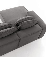 Load image into Gallery viewer, Blok 2-seater left chaise longue sofa in grey thick corduroy 240cm FSC Mix Credit - image 14