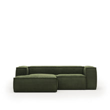 Load image into Gallery viewer, Blok 2-seater left chaise longue sofa in green thick corduroy 240cm FSC Mix Credit - image 2