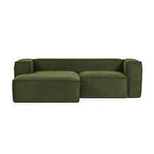 Load image into Gallery viewer, Blok 2-seater left chaise longue sofa in green thick corduroy 240cm FSC Mix Credit - image 3