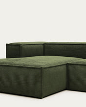 Load image into Gallery viewer, Blok 2-seater left chaise longue sofa in green thick corduroy 240cm FSC Mix Credit - image 7