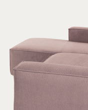 Load image into Gallery viewer, Blok 2-seater left chaise longue sofa in pink thick corduroy 240cm FSC Mix Credit - image 13