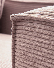 Load image into Gallery viewer, Blok 2-seater left chaise longue sofa in pink thick corduroy 240cm FSC Mix Credit - image 14