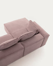 Load image into Gallery viewer, Blok 2-seater left chaise longue sofa in pink thick corduroy 240cm FSC Mix Credit - image 17