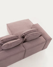 Load image into Gallery viewer, Blok 2-seater left chaise longue sofa in pink thick corduroy 240cm FSC Mix Credit - image 18