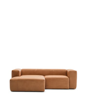 Load image into Gallery viewer, Blok brown leather 2-seater sofa, left chaise longue 240 cm - image 2
