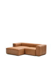 Load image into Gallery viewer, Blok brown leather 2-seater sofa, left chaise longue 240 cm - image 4