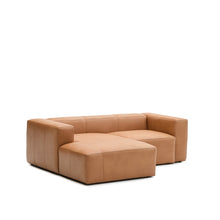 Load image into Gallery viewer, Blok brown leather 2-seater sofa, left chaise longue 240 cm - image 13