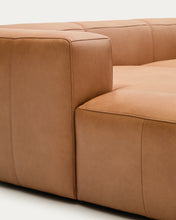 Load image into Gallery viewer, Blok brown leather 2-seater sofa, left chaise longue 240 cm - image 15