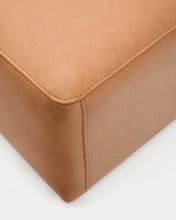 Load image into Gallery viewer, Blok brown leather footstool 90 x 74 cm