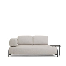 Load image into Gallery viewer, Compo 2-seater greige sofa with large tray table and black metal frame 200 cm FSC Mix Credit