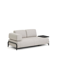 Load image into Gallery viewer, Compo 2-seater greige sofa with large tray table and black metal frame 200 cm FSC Mix Credit - image 3