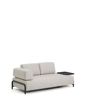 Load image into Gallery viewer, Compo 2-seater greige sofa with large tray table and black metal frame 200 cm FSC Mix Credit - image 4