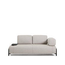 Load image into Gallery viewer, Compo 2-seater greige sofa with small tray table and black metal frame 200 cm FSC Mix Credit