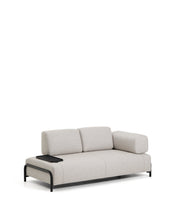 Load image into Gallery viewer, Compo 2-seater greige sofa with small tray table and black metal frame 200 cm FSC Mix Credit - image 4