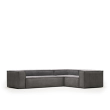 Load image into Gallery viewer, Blok grey thick corduroy 4-seater corner sofa 320 x 230cm/230 x 320cm FSC Mix Credit
