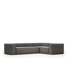 Load image into Gallery viewer, Blok grey thick corduroy 4-seater corner sofa 320 x 230cm/230 x 320cm FSC Mix Credit - image 2