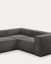 Load image into Gallery viewer, Blok grey thick corduroy 4-seater corner sofa 320 x 230cm/230 x 320cm FSC Mix Credit - image 7