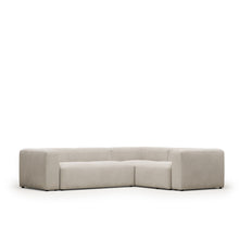 Load image into Gallery viewer, Blok beige chenille 3-seater corner sofa 290 x 230cm/230cm x 290cm FSC Mix Credit