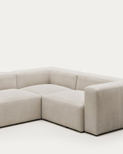 Load image into Gallery viewer, Blok beige chenille 3-seater corner sofa 290 x 230cm/230cm x 290cm FSC Mix Credit - image 7