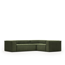 Load image into Gallery viewer, Blok green thick corduroy 3-seater corner sofa 290 x 230cm/230 x 290cm FSC Mix Credit - image 2