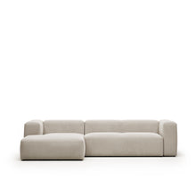Load image into Gallery viewer, Blok 3-seater beige chenille left chaise longue sofa 300cm FSC Mix Credit - image 2