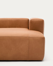 Load image into Gallery viewer, Blok brown leather 3-seater sofa, right chaise longue 300 cm - image 2