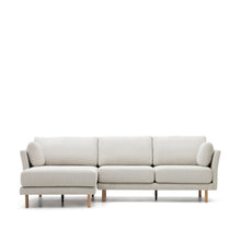 Load image into Gallery viewer, Gilma 3 seater sofa w/ right/left-hand chaise longue in chenille pearl, natural legs, 260 cm - image 2