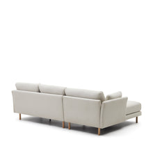 Load image into Gallery viewer, Gilma 3 seater sofa w/ right/left-hand chaise longue in chenille pearl, natural legs, 260 cm - image 10