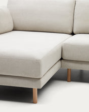 Load image into Gallery viewer, Gilma 3 seater sofa w/ right/left-hand chaise longue in chenille pearl, natural legs, 260 cm - image 13