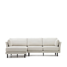 Load image into Gallery viewer, Gilma 3 seater sofa w/ right/left-hand chaise longue, chenille pearl with black legs, 260 cm