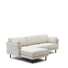 Load image into Gallery viewer, Gilma 3 seater sofa w/ right/left-hand chaise longue, chenille pearl with black legs, 260 cm - image 3