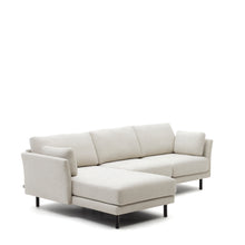 Load image into Gallery viewer, Gilma 3 seater sofa w/ right/left-hand chaise longue, chenille pearl with black legs, 260 cm - image 4